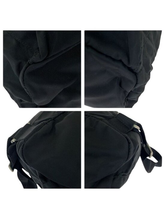 Prada Tessuto Black Silver Nylon Leather Backpack main image 5